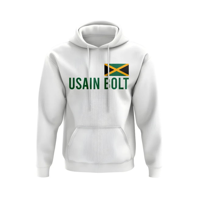Usain Bolt Jamaica Name Hoody (White)