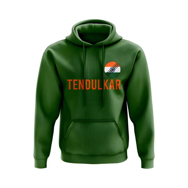 Sachin Tendulkar India Name Hoody (Green)