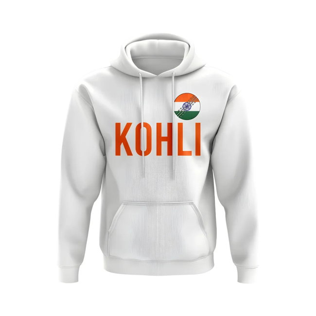Virat Kholi India Name Hoody (White)