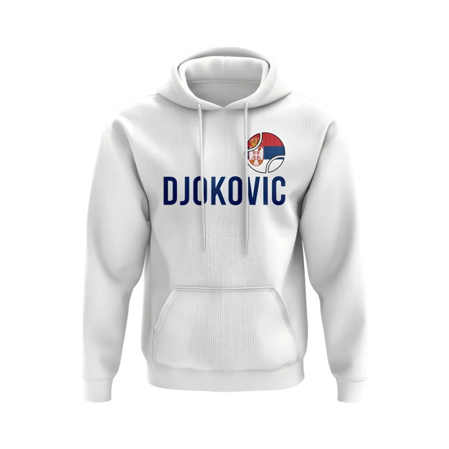 Novak Djokovic Serbia Name Hoody (White)