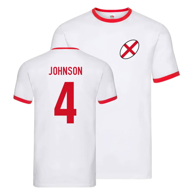 England Rugby Ringer T-shirt (Martin Johnson 4)