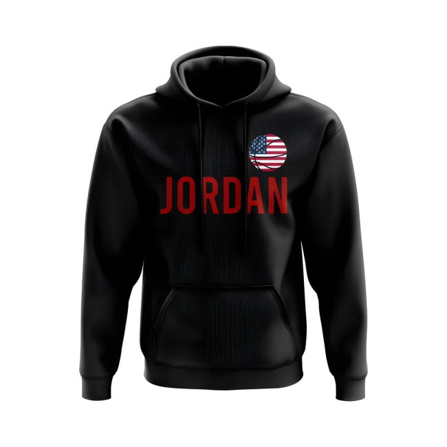 Michael Jordan USA Name Hoody (Black)