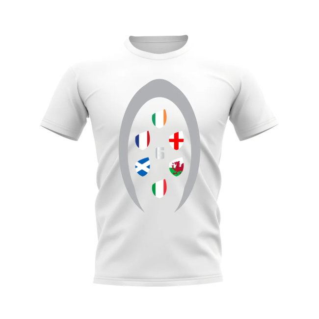 Six Nations Rugby Shield T-Shirt (White)