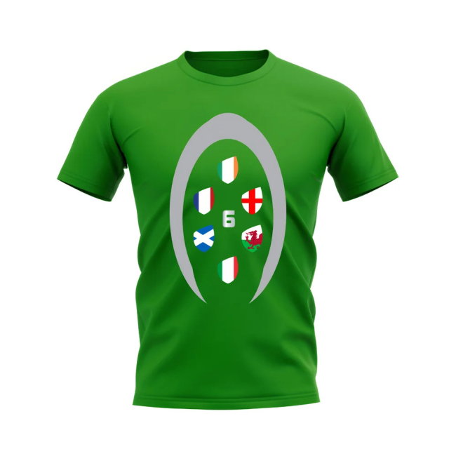 Six Nations Rugby Shield T-Shirt (Green)