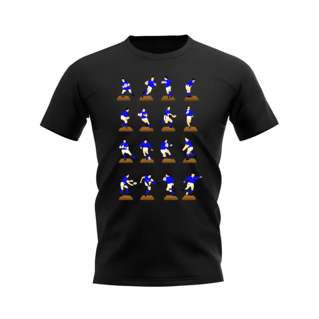 Blue Rugby Figurine T-Shirt (Black)