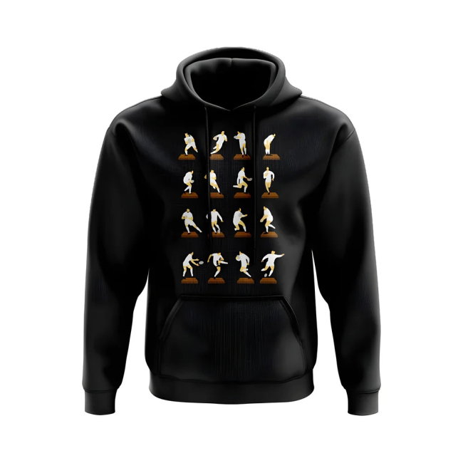 White Rugby Figurine Hoody (Black)