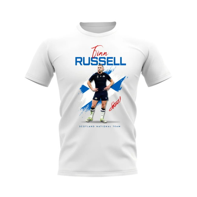 Finn Russell Scotland Rugby T-Shirt (White)