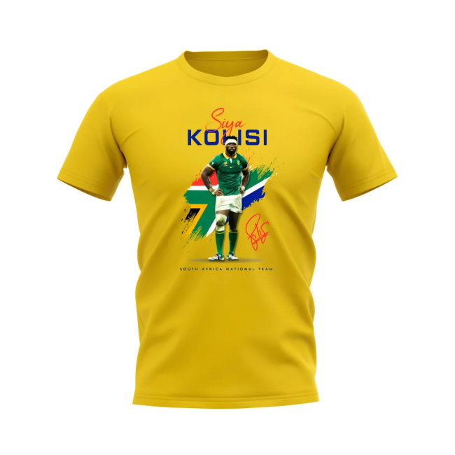 Siya Kolisi South Africa Rugby T-Shirt (Yellow)