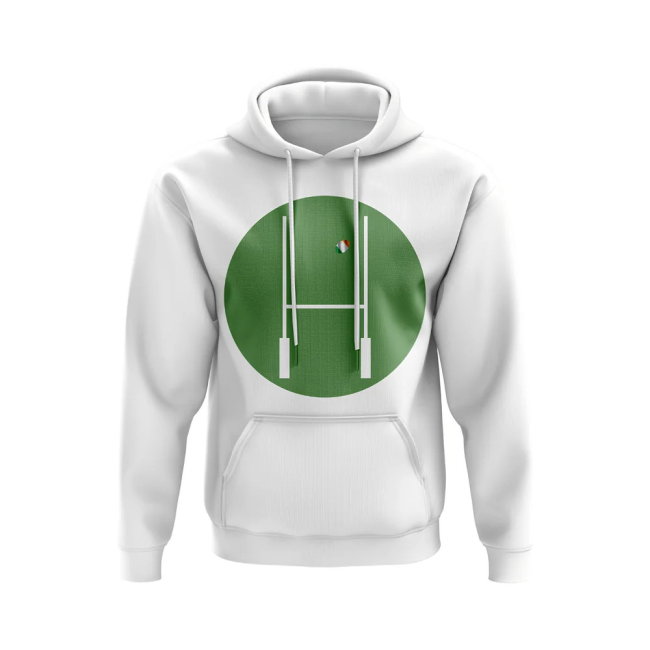Ireland Rugby Posts Circle Hoody (White)