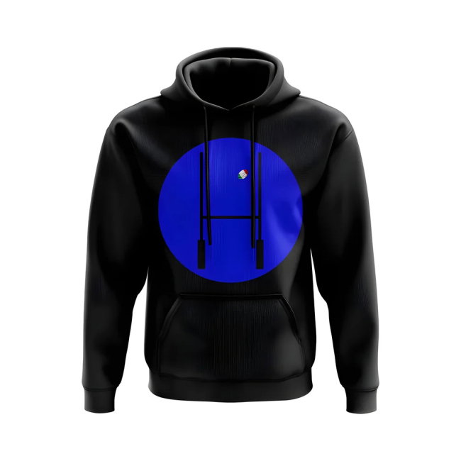 Italy Rugby Posts Circle Hoody (Black)