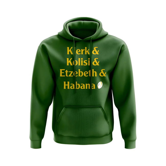Klerk, Kolisi, Etzebeth, Habana Springboks Rugby Hoody (Green)