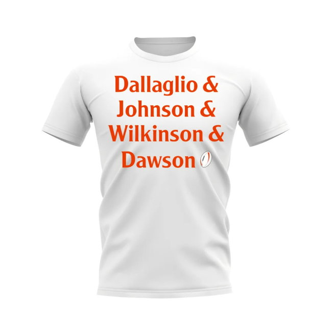 Dallaglio, Johnson, Wilkinson, Dawson England Rugby T-shirt (White)