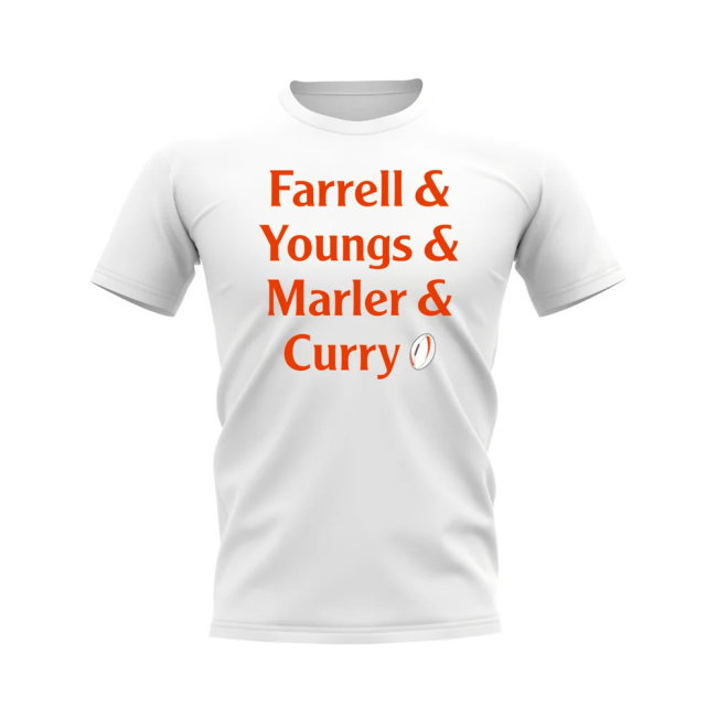 Farrell, Youngs, Marler, Curry England Rugby T-shirt (White)