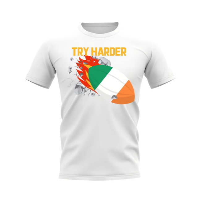 Ireland Try Harder Rugby T-Shirt (White)