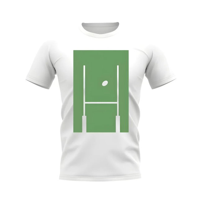 Between The Posts Green Logo Rugby T-Shirt (White)
