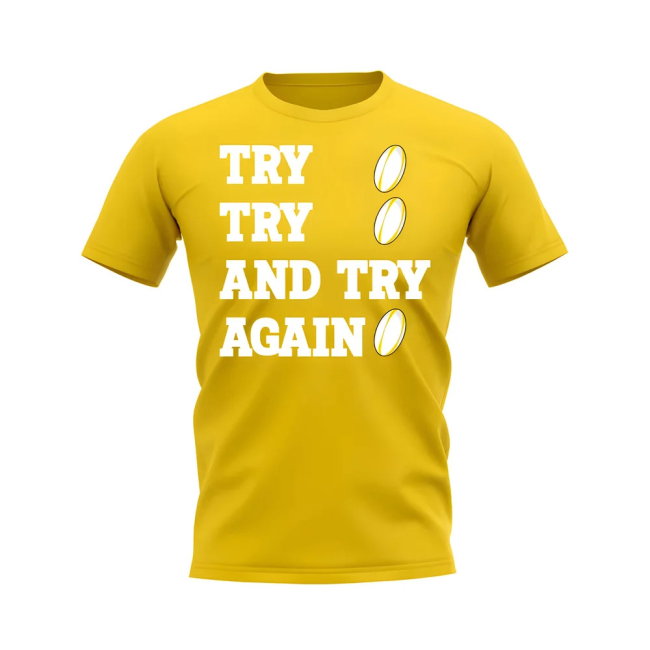 Try, Try & Try Again T-Shirt (Yellow)