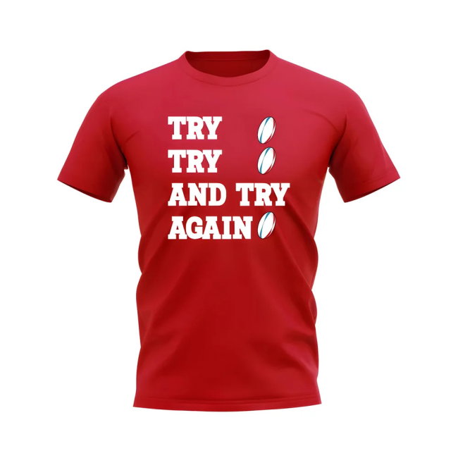 Try, Try & Try Again T-Shirt (Red)