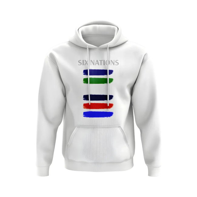 6 Nations Countries Hoody (White)
