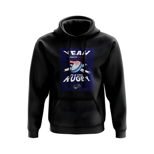 I Donate Blood Rugby Hoody (Black/Navy)