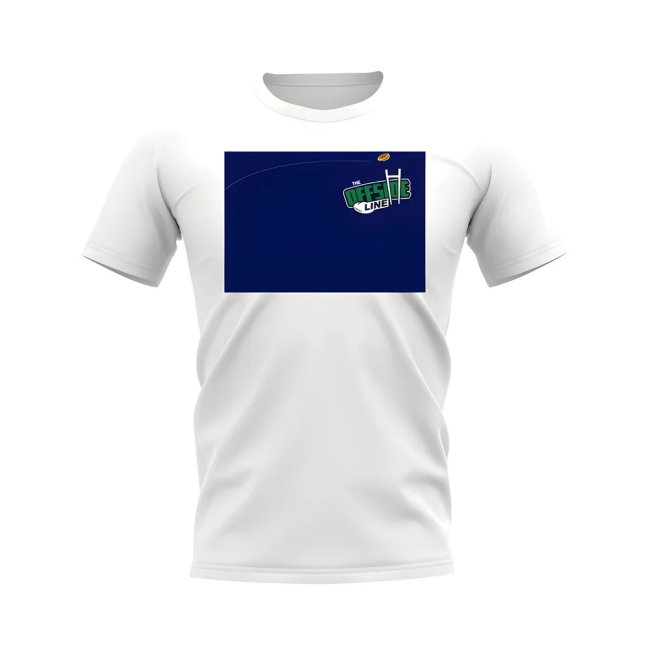 Rugby Ball Offside Line T-Shirt (White/Navy)