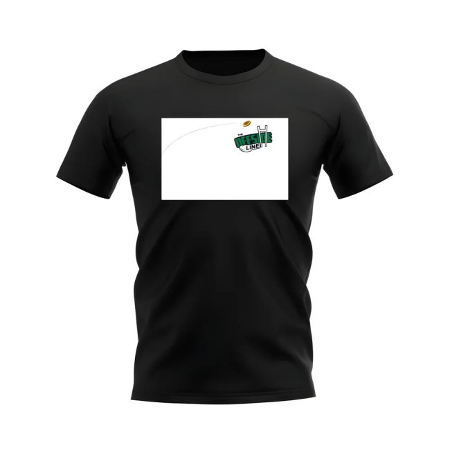 Rugby Ball Offside Line T-Shirt (Black/White)