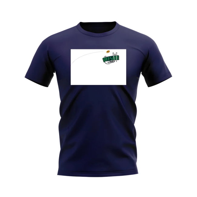 Rugby Ball Offside Line T-Shirt (Navy/White)