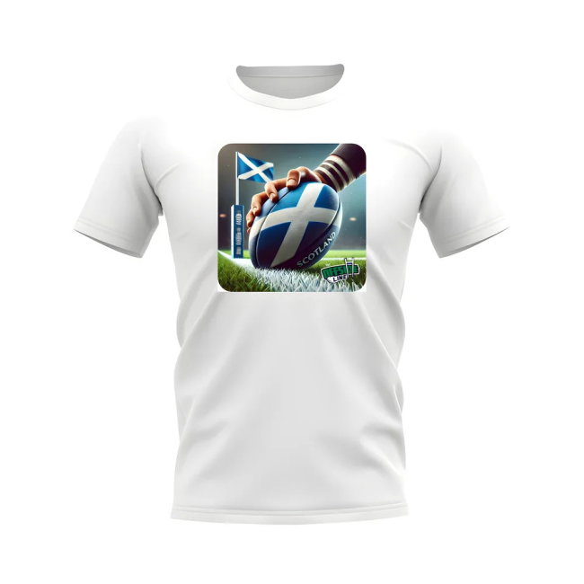 Scotland Rugby Try T-Shirt - Version 3 (White)
