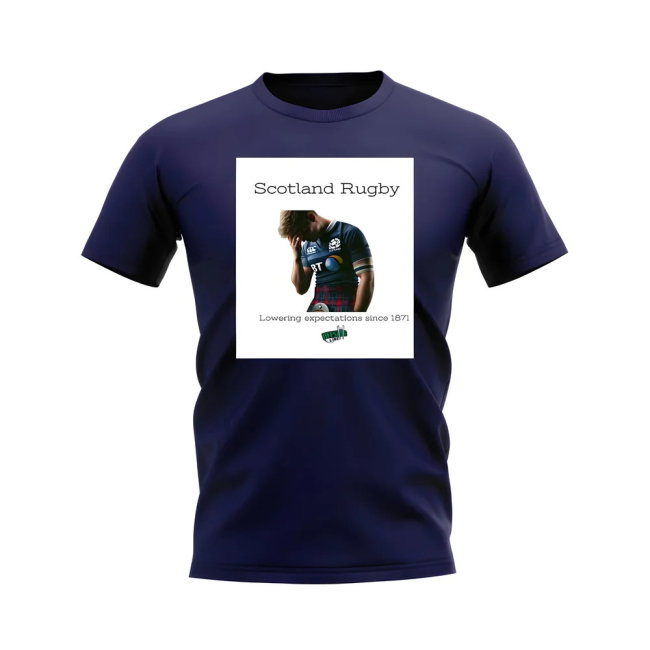 Scotland Expectations Rugby T-Shirt - Version 2 (Navy/White)