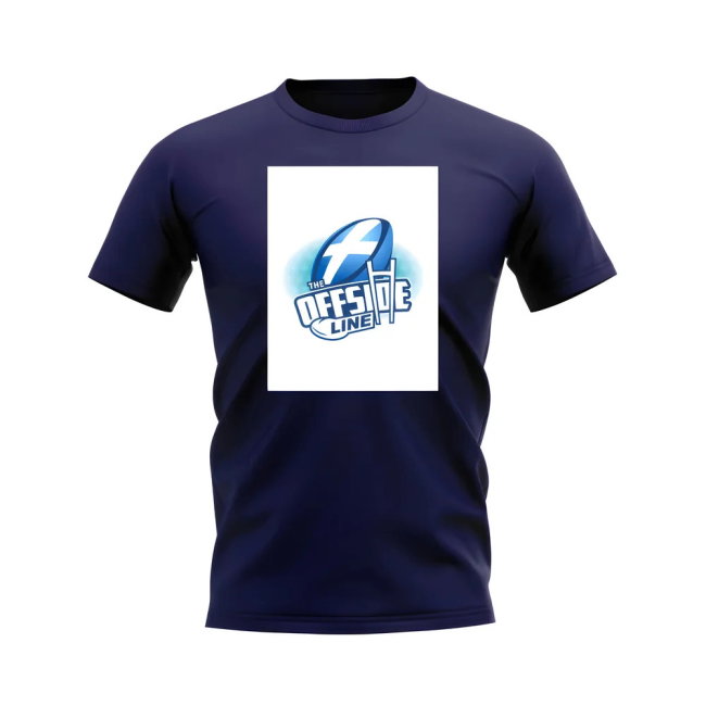 Scotland Offside Line Logo Rugby T-Shirt - Version 1 (Navy/White)