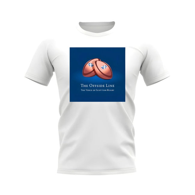 Scotland Offside Line Logo Rugby T-Shirt - Version 5 (White/Blue)