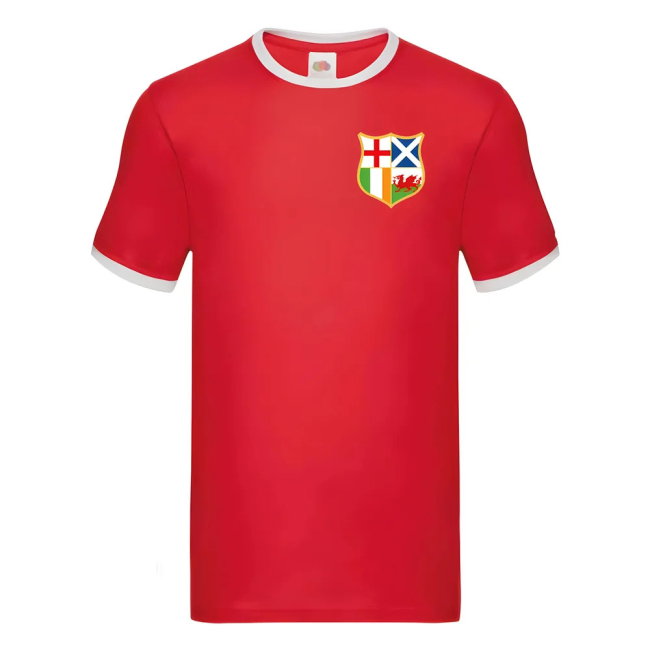 British and Irish Lions Ringer T-Shirt (Red) (Wyn Jones 4)