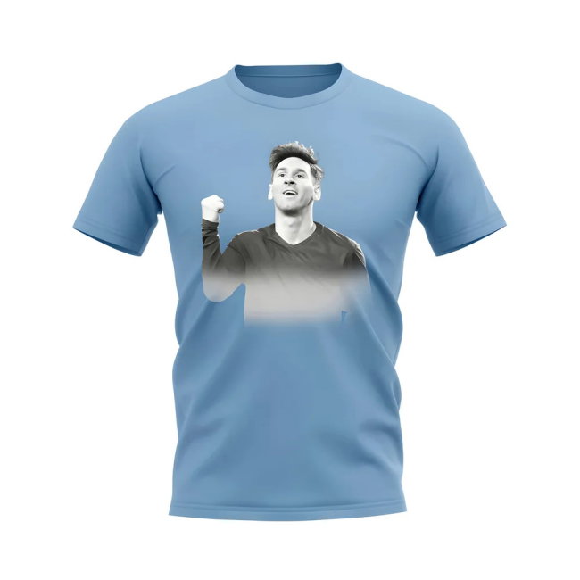 Lionel Messi Legend T-Shirt (Sky) (Your Name)