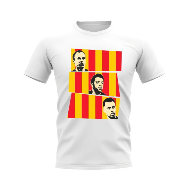 Iniesta Xavi Busquets Spain Trio T-Shirt (White)