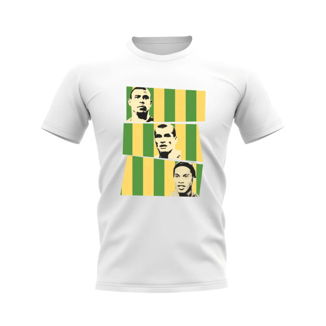 Ronaldo Rivaldo Ronaldinho Brazil Trio T-Shirt (White)