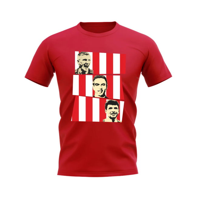 Schweinsteiger Lahm Muller Bayern Munich Trio T-Shirt (Red)