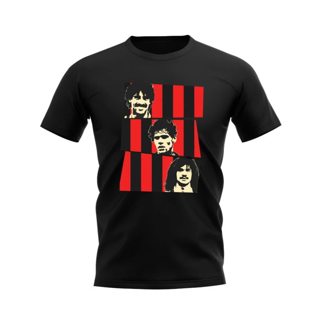 Van Basten Rijkaard Gullit AC Milan Trio T-Shirt (Black)
