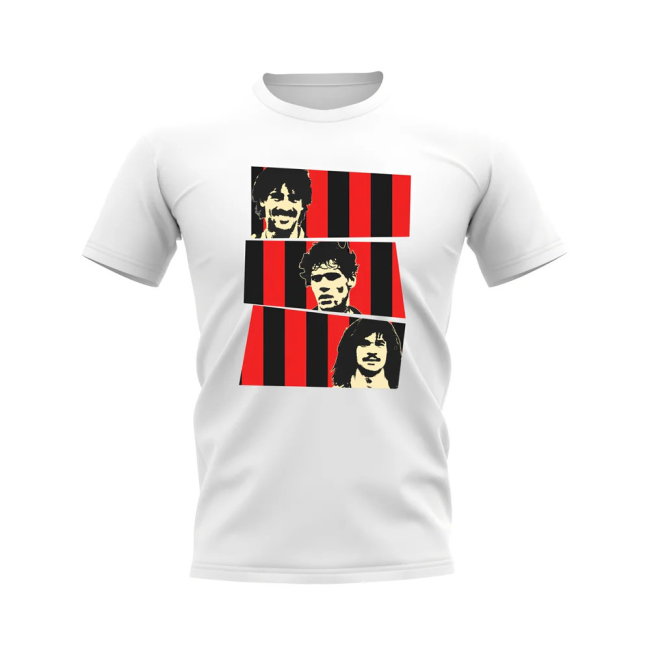 Van Basten Rijkaard Gullit AC Milan Trio T-Shirt (White)