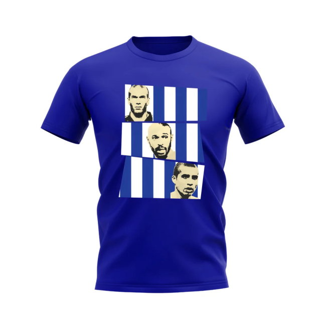 Zidane Henry Trezeguet France Trio T-Shirt (Blue)