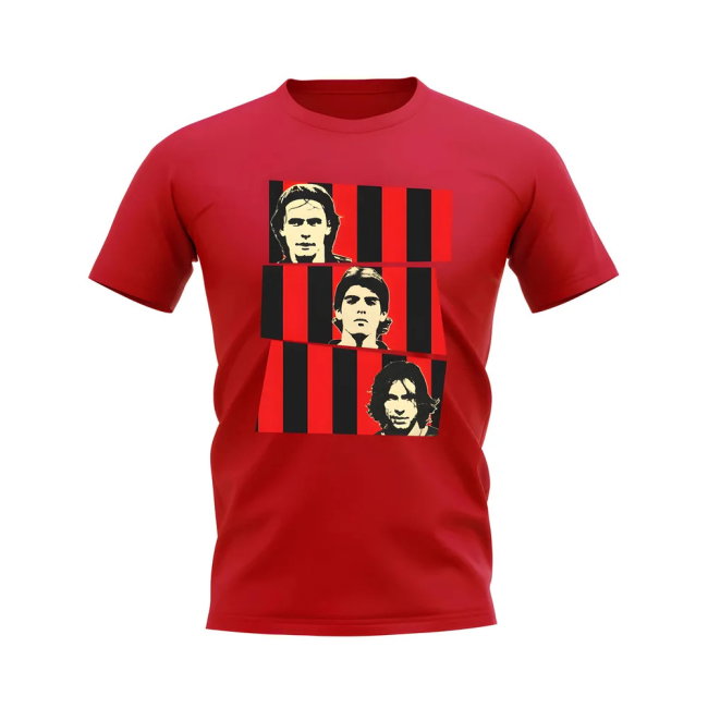 Inzaghi Kaka Pirlo AC Milan Trio T-Shirt (Red)