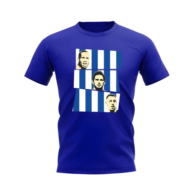 Drogba Lampard Terry Chelsea Trio T-Shirt (Royal Blue)