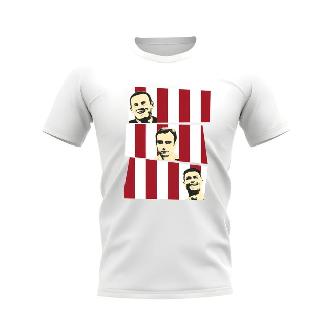 Rooney Berbatov Ronaldo Manchester United Trio T-Shirt (White)