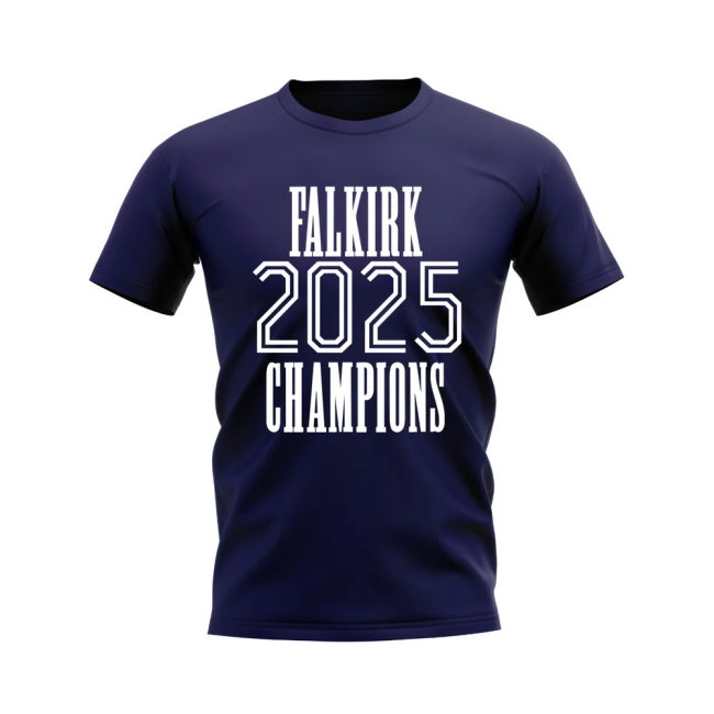 Falkirk 2025 Champions T-Shirt (Navy)