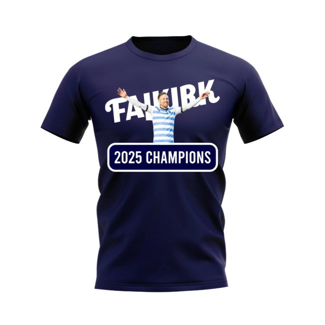 Scott Arfield Falkirk 2025 Champions T-Shirt (Navy)