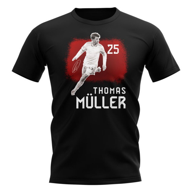 Thomas Muller 25 Bayern Munich Signature T-Shirt (Black)