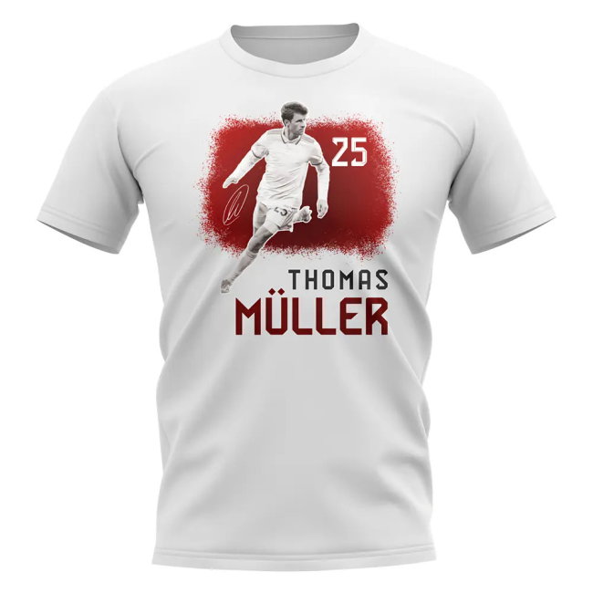 Thomas Muller 25 Bayern Munich Signature T-Shirt (White)