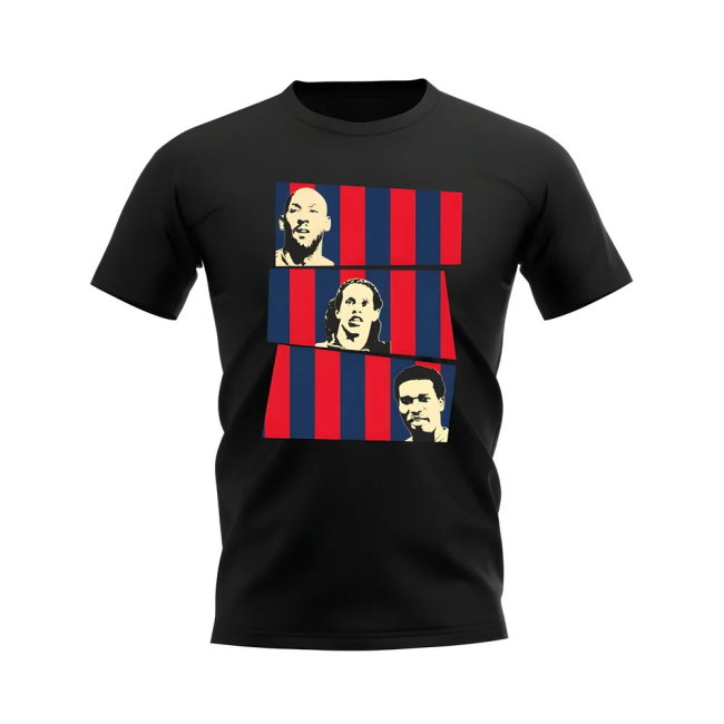 Anelka Ronaldinho Okocha PSG T-Shirt (Black)