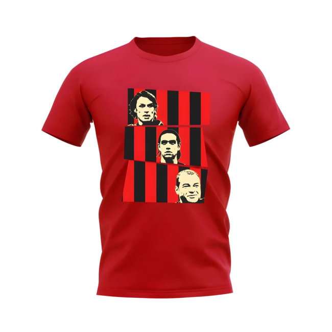 Nesta Maldini Cafu AC Milan T-Shirt (Red)