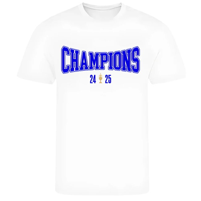 Leeds United 2024-25 Champions T-Shirt (White)