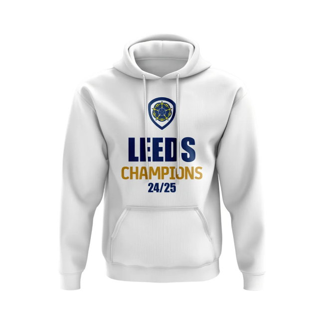 Leeds United Champions 24-25 Hoody (White)