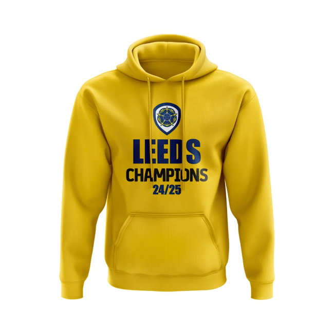 Leeds United Champions 24-25 Hoody (Yellow)